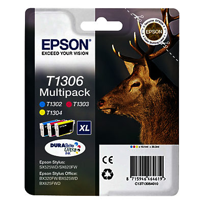 Epson Stag T1306 XL Ink Cartridges, Multipack Epson Stag T1306 XL Ink Cartridges, Multipack